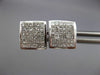 ESTATE 1.0CT DIAMOND 14KT WHITE GOLD 3D CLASSIC SQUARE PAVE STUD EARRINGS #19721