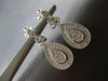 ESTATE .3CT DIAMOND 14KT WHITE GOLD 3D PAVE TEAR DROP FLOWER HANGING EARRINGS