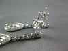 ESTATE .3CT DIAMOND 14KT WHITE GOLD 3D PAVE TEAR DROP FLOWER HANGING EARRINGS