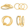 .70CT WHITE & FANCY YELLOW DIAMOND 14KT YELLOW GOLD 3D 3 ROW STACKABLE LINK RING