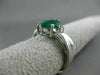 ESTATE 1.48CT DIAMOND & AAA EMERALD 14KT WHITE GOLD 3D 3 STONE ENGAGEMENT RING