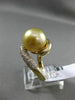 ESTATE LARGE .62CT DIAMOND 14KT YELLOW GOLD 3D GOLDEN SOUTH SEA PEARL SWIRL RING