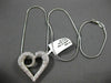 ESTATE LARGE 1.10CT DIAMOND 14KT WHITE GOLD 3D OPEN HEART INFINITY LOVE PENDANT