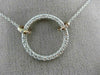 ESTATE LARGE .38CT DIAMOND 14KT WHITE & YELLOW GOLD 3D CIRCLE OF LIFE NECKLACE