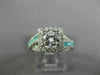 ESTATE 1.34CT DIAMOND & AAA PARAIBA 14K WHITE GOLD INFINITY HALO ENGAGEMENT RING