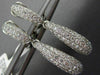ESTATE LONG 2.13CT DIAMOND 18KT WHITE GOLD 3D PAVE MULTI ROW CLIP ON EARRINGS