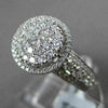 ESTATE 1.15CT DIAMOND 18KT WHITE GOLD 3D HALO CLUSTER PROMISE ENGAGEMENT RING