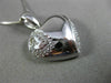 ESTATE .50CT DIAMOND 14KT WHITE GOLD 3D DOUBLE ETCHED HEART LOVE PENDANT #18969