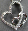 ESTATE .22CT DIAMOND 14KT WHITE GOLD DOUBLE HEART LOVE FLOATING PENDANT W/ CHAIN