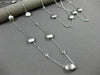 ESTATE LONG 1.20CT DIAMOND 14K WHITE GOLD 3D OVAL BY THE YARD MATTE FUN NECKLACE