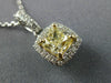 ESTATE 1.36CT WHITE & FANCY YELLOW DIAMOND 18KT 2 TONE GOLD 3D FILIGREE PENDANT