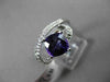 ESTATE LARGE 1.52CTW DIAMOND & AAA AMETHYST 14KT WHITE GOLD FLOATING 3D RING