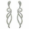 ESTATE LARGE 1.19CT DIAMOND 18KT WHITE GOLD 3D CLASSIC LEAF HANGING EARRINGS
