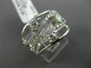 ESTATE WIDE .81CT ROUND DIAMOND 18KT WHITE GOLD 3D MULTI ROW ETOILE WAVE RING