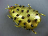 ESTATE LARGE .10CT AAA RUBY 18KT YELLOW GOLD HANDCRAFTED GLASS BEETLE BROOCH PIN