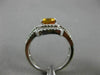 ESTATE  2.14CT DIAMOND & AAA CITRINE 14KT WHTIE GOLD DOUBLE HALO ENGAGEMENT RING