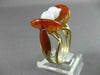 ANTIQUE WIDE 14KT YELLOW GOLD ONYX & WHITE QUARTZ DOUBLE EYE LUCKY RING #22336