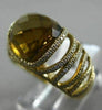 ESTATE WIDE 5.61CT DIAMOND & AAA SMOKEY TOPAZ 14KT WHITE GOLD 3D ZEBRA RING