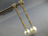 ESTATE LARGE .47CT DIAMOND & AAA SOUTH SEA PEARL 18KT YELLOW GOLD HEART SHAPE EARRINGS
