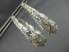 ESTATE LARGE & WIDE .50CT DIAMOND 14KT WHITE GOLD FILIGREE HOOP HANGING EARRINGS