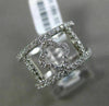 ESTATE WIDE .71CT DIAMOND 18KT WHITE GOLD 3D OPEN FLOWER FUN DOUBLE LOVE RING