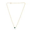 .95CT DIAMOND & AAA EMERALD 18K YELLOW GOLD ROUND DOUBLE SOLITAIRE LOVE NECKLACE