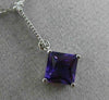 ESTATE 1.06CT DIAMOND & AMETHYST 14K WHITE GOLD 3D ELONGATED FLOATING PENDANT