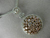 LARGE 3.76CT WHITE & PINK DIAMOND 18K WHITE & ROSE GOLD CLUSTER CIRCLE NECKLACE