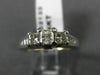ESTATE 1.0CT DIAMOND 14K WHITE GOLD 3D PAST PRESENT FUTURE ENGAGEMENT RING 22133