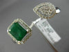 LARGE 2.90CT DIAMOND & AAA EMERALD 14KT WHITE GOLD 3D CLUSTER DOUBLE FINGER RING