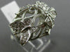 ESTATE WIDE .48CT DIAMOND 14KT WHITE GOLD 3D OPEN FILIGREE FLOWER BUTTERFLY RING