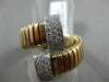 ESTATE LARGE .50CT DIAMOND 18KT 2 TONE GOLD 3D FLEXIBLE CRISS CROSS FUN RING VVS