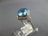 3.6CT DIAMOND & AAA BLUE TOPAZ 14KT WHITE GOLD 3D FILIGREE HALO ENGAGEMENT RING