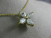 ANTIQUE 1.30CT MARQUISE DIAMOND 14KT YELLOW GOLD FOUR LEAF FLOWER PENDANT #19788