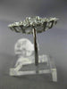 ESTATE LARGE 1.08CT DIAMOND 14KT WHITE GOLD 3D OPEN FILIGREE LEAF FLOWER RING