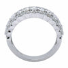 ESTATE WIDE .94CT DIAMOND 18KT WHITE GOLD 3D SHARE PRONG 3 ROW ANNIVERSARY RING