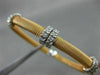 ESTATE .60CT DIAMOND 14KT WHITE & ROSE GOLD MESH FLEXIBLE BANGLE BRACELET