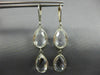 ESTATE LARGE AAA CRYSTAL 14K WHITE GOLD 3D TEAR DROP LEVER BACK HANGING EARRINGS