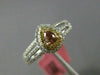 ESTATE LARGE GIA .59CT DIAMOND 18KT TRI COLOR GOLD 3D PEAR HALO ENGAGEMENT RING