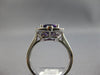 LARGE 4.39CT DIAMOND & AAA AMETHYST 14KT WHITE GOLD FILIGREE SQUARE FLORAL RING