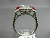 ESTATE LARGE 3.30CT DIAMOND & AAA RUBY 14K WHITE GOLD 3D CLASSIC ENGAGEMENT RING
