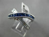 ESTATE WIDE 1.85CT DIAMOND & AAA SAPPHIRE 14KT WHITE GOLD MILGRAIN X LOVE RING