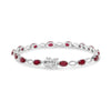 8.26CT DIAMOND & AAA RUBY 14KT WHITE GOLD OVAL & ROUND MARQUISE TENNIS BRACELET