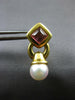 2.26CT AAA PINK TOURMALINE & SOUTH SEA PEARL 18KT YELLOW GOLD 3D EARRINGS #27123