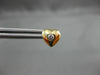 ESTATE .10CT DIAMOND 14KT YELLOW GOLD PUFF HEART SOLITAIRE STUD EARRINGS #20709