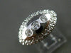 ESTATE WIDE .20CT DIAMOND 14KT WHITE & YELLOW GOLD FILIGREE 3 STONE RING #21033