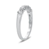 ESTATE 1.27CT DIAMOND 14KT WHITE GOLD 3D FIVE STONE SHARE PRONG ANNIVERSARY RING