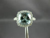 ESTATE LARGE 3.25CT DIAMOND & AAA AQUAMARINE 14KT WHITE GOLD 3D ENGAGEMENT RING