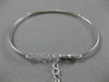 ESTATE .32CT DIAMOND 14K WHITE GOLD 3D CLASSIC PAVE TWO ROW LOVE BANGLE BRACELET
