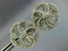 ESTATE LARGE 2.0CT DIAMOND 14KT WHITE GOLD ROUND FLOWER CLIP ON EARRINGS #21749